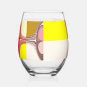 abstracte digitale kunst wijnglas zonder voet (Links)