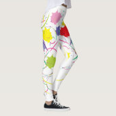 Abstracte digitale kunstkleur — wit leggings (Rechts)