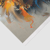 Abstracte digitale leeuw geschilderde decoupage tissuepapier (Detail)