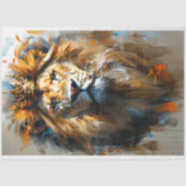 Abstracte digitale leeuw geschilderde decoupage tissuepapier (Voorkant)