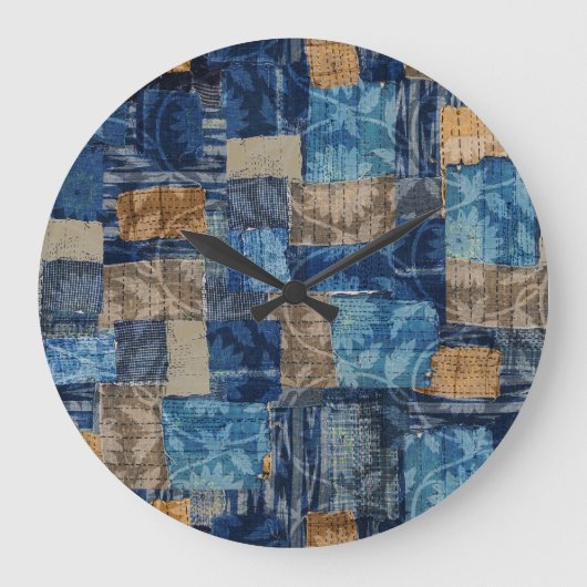 Abstracte digitale marine: naadloze Waterverf Grote Klok (Voorkant)