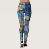 Abstracte digitale marine: naadloze Waterverf Leggings (Achterkant)