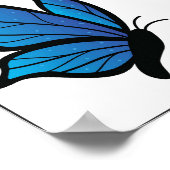 Abstracte digitale naadloze blauwe vlinders poster (Hoek)