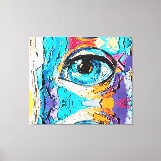 Abstracte digitale olieverfschildering van mooie o canvas afdruk (Voorkant)