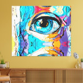 Abstracte digitale olieverfschildering van mooie o canvas afdruk (Insitu (Woonkamer))