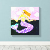 Abstracte digitale zeemeermin schilderij afdrukken (Insitu (Houten vloer))