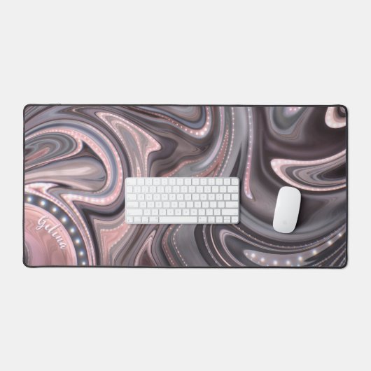 Abstracte Dimensie Roze Pastel Glow Bureaumat (Keyboard & Muis)