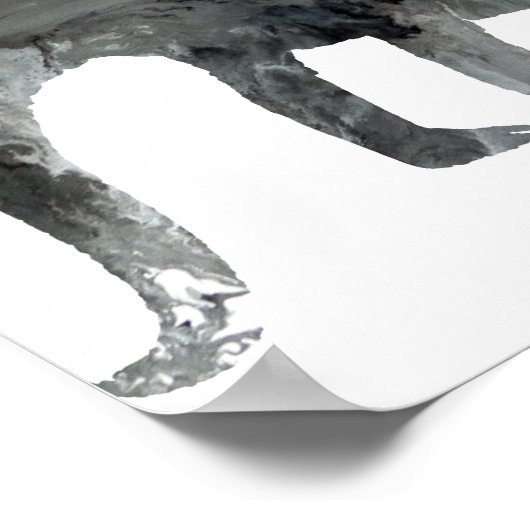 Abstracte dinosaurus-silhouet poster (Hoek)