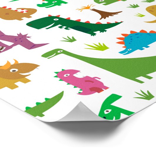 Abstracte dinosaurussen poster (Hoek)