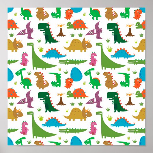 Abstracte dinosaurussen poster (Voorkant)