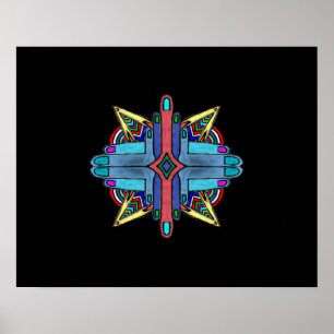 Abstracte diversity Hands Painting - Poster. Poster