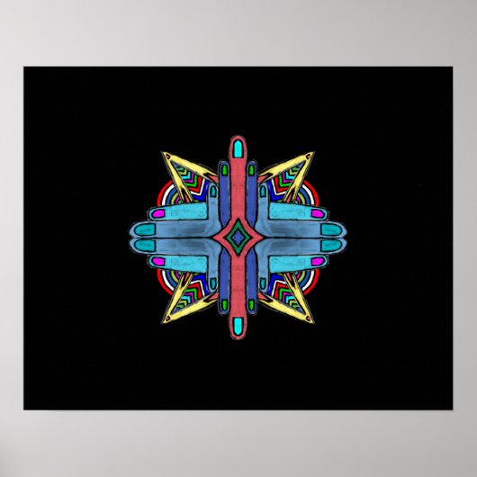 Abstracte diversity Hands Painting - Poster. Poster (Voorkant)