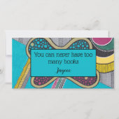 Abstracte doedelen, heldere kleuren, boekmerk bedankkaart (Voorkant)