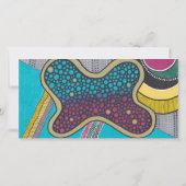 Abstracte doedelen, heldere kleuren, boekmerk bedankkaart (Achterkant)