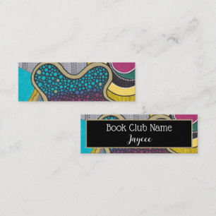 Abstracte doedelkunst, stromende vormen, boekmerk contactkaartje