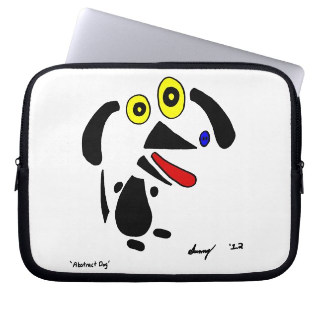 Abstracte dog laptophoes laptop sleeve (Voorkant)