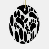Abstracte Dog Pawprint Keramisch Ornament (Rechts)
