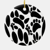 Abstracte Dog Pawprint Keramisch Ornament (Achterkant)