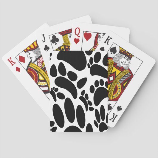 Abstracte Dog Pawprint Pokerkaarten (Achterkant)