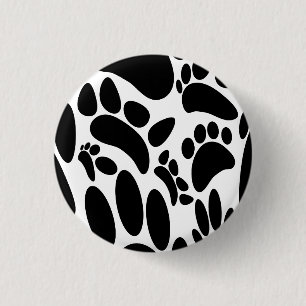 Abstracte Dog Pawprint Ronde Button 3,2 Cm