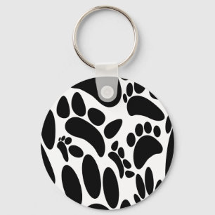Abstracte Dog Pawprint Sleutelhanger