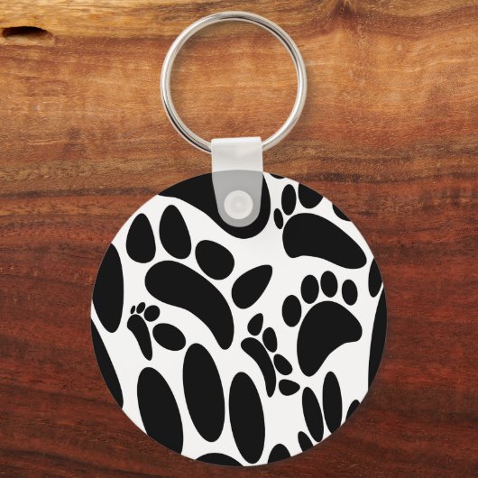 Abstracte Dog Pawprint Sleutelhanger (Achterkant)