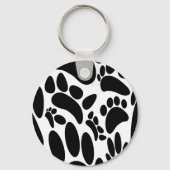 Abstracte Dog Pawprint Sleutelhanger (Achterkant)