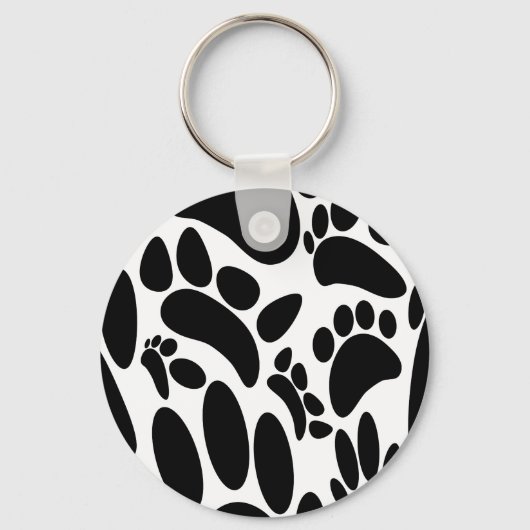 Abstracte Dog Pawprint Sleutelhanger (Achterkant)