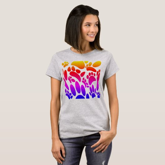 Abstracte Dog Pawprint T-shirt (Voorkant volledig)