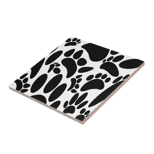 Abstracte Dog Pawprint Tegeltje (Zijkant)