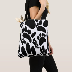 Abstracte Dog Pawprint Tote Bag