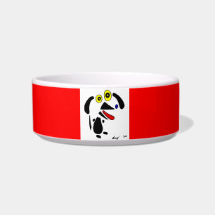 Abstracte Dog Pet Bowl - Rood Voerbakje