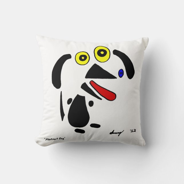 Abstracte Dog Pillow - zwart Kussen (Voorkant)