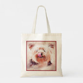 Abstracte Dog Print Canvas tas (Achterkant)