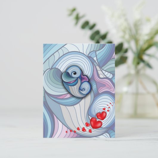 Abstracte dolfijn briefkaart (Staand voorkant)