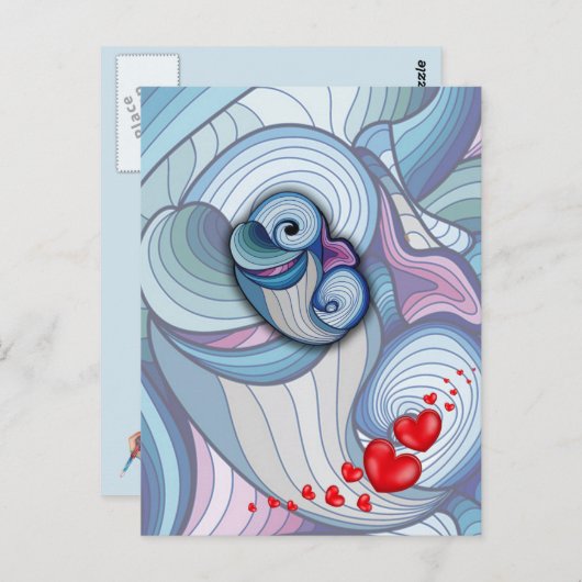 Abstracte dolfijn briefkaart (Voorkant / Achterkant)