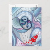 Abstracte dolfijn briefkaart (Voorkant / Achterkant)