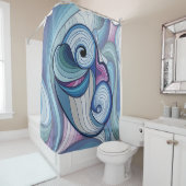 Abstracte dolfijn douchegordijn (In situ)