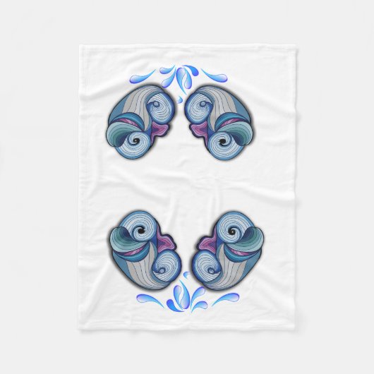 Abstracte dolfijn fleece deken (Voorkant)