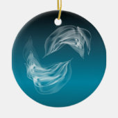 Abstracte Dolfijnen bij het spelen Keramisch Ornament (Voorkant)