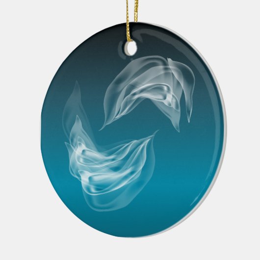 Abstracte Dolfijnen bij het spelen Keramisch Ornament (Links)