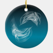 Abstracte Dolfijnen bij het spelen Keramisch Ornament (Achterkant)