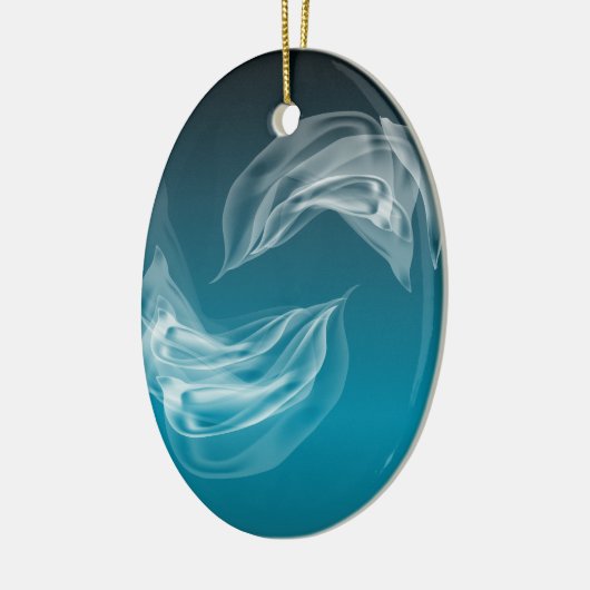 Abstracte Dolfijnen bij het spelen Keramisch Ornament (Links)