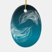 Abstracte Dolfijnen bij het spelen Keramisch Ornament (Voorkant)