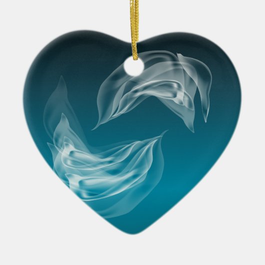 Abstracte Dolfijnen bij het spelen Keramisch Ornament (Voorkant)