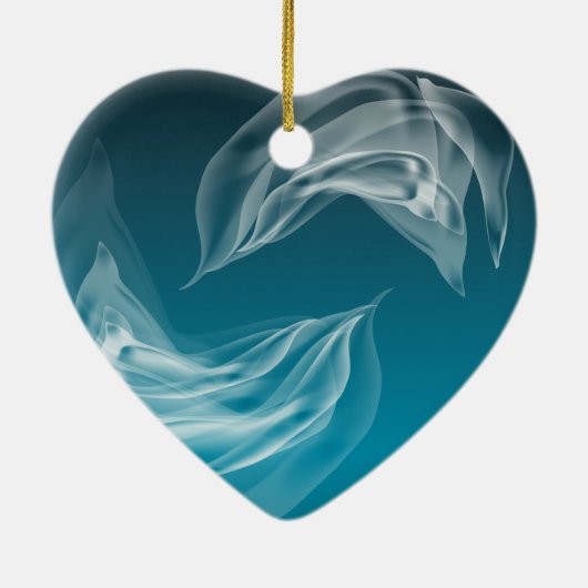 Abstracte Dolfijnen bij het spelen Keramisch Ornament (Achterkant)