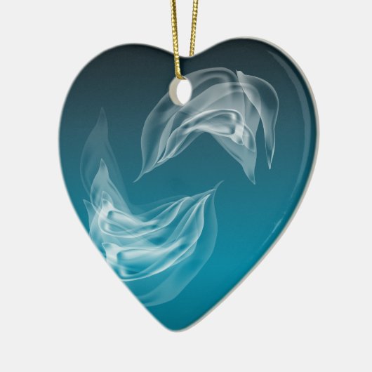 Abstracte Dolfijnen bij het spelen Keramisch Ornament (Links)