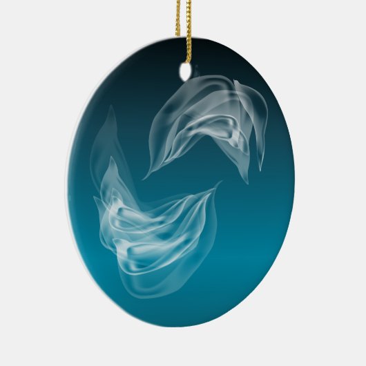 Abstracte Dolfijnen bij het spelen Keramisch Ornament (Rechts)