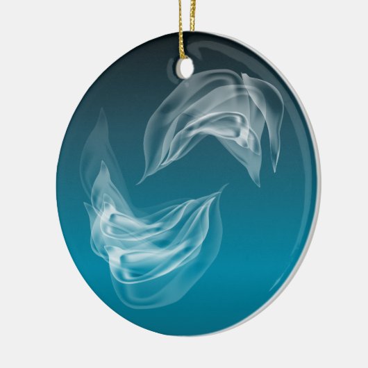 Abstracte Dolfijnen bij het spelen Keramisch Ornament (Links)