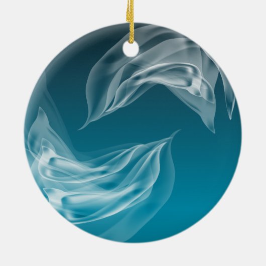 Abstracte Dolfijnen bij het spelen Keramisch Ornament (Achterkant)